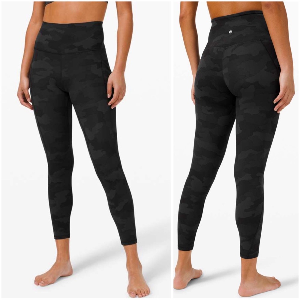 lululemon athletica Gray and Black Leggings High-Waisted Stretchy Fit